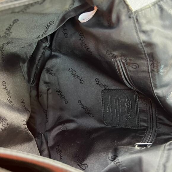 Vintage Fossil Black Pebble Leather and Nylon Crossbody Messenger Bag - Picture 7 of 14